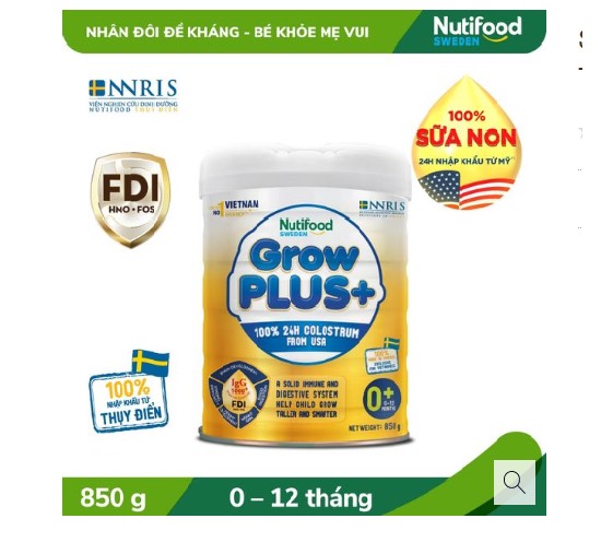SỮA BỘT GROWPLUS+ SỮA NON ( VÀNG-SI ) 0-12 THÁNG