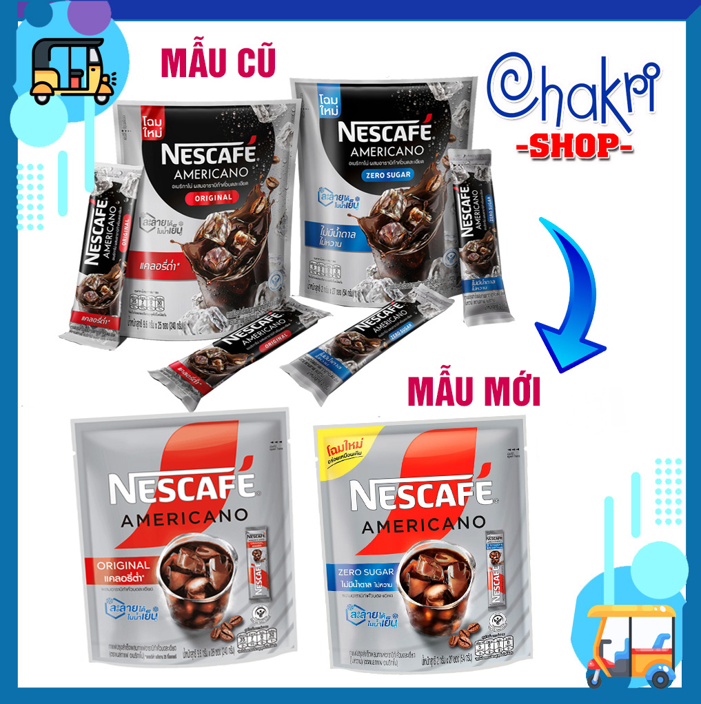 Cà Phê đen Americano Hòa Tan Nescafe Thái Lan (Truyền thống & Không đường)