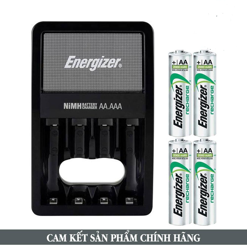 Máy sạc pin kèm 4 pin aa 1300mah / 2000mah energizer