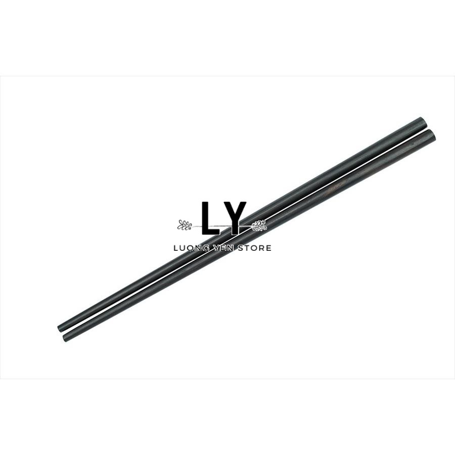 【Vĩ 10 Đôi】Bộ Đũa Gỗ Sumo Màu Đen Dài 24cm