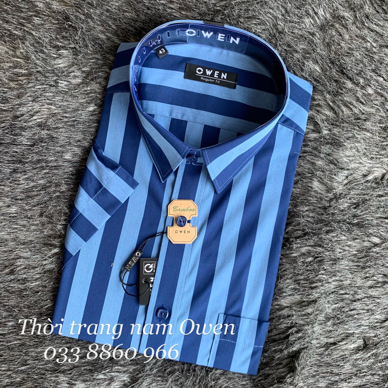 OWEN - Áo sơ mi ngắn tay Owen Regular fit vải sợi tre 22663