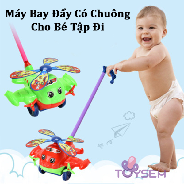 Xe đẩy đồ chơi máy bay trực thăng cho bé tập đi có chuông - Đồ chơi máy bay cho bé từ 2 tuổi - Quà tặng sinh nhật cho bé trai bé gái cute