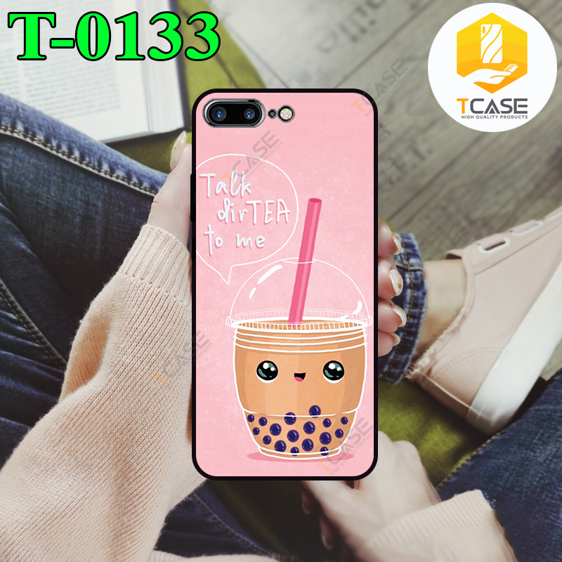 Ốp lưng Tcase dành cho iphone 7 plus in hình trà sữa cute