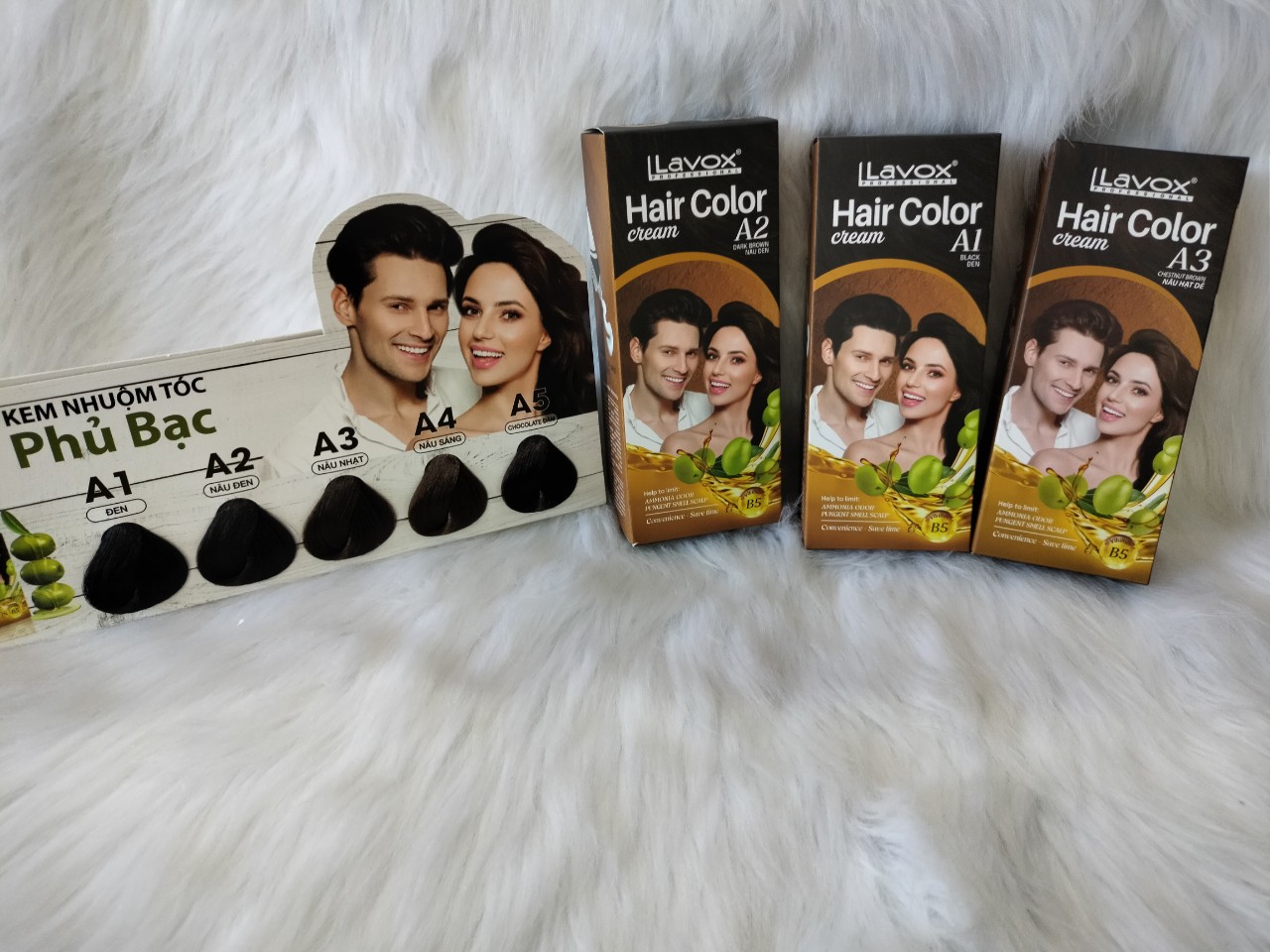Nhuộm phủ bạc tinh dầu dưỡng tóc olive B5