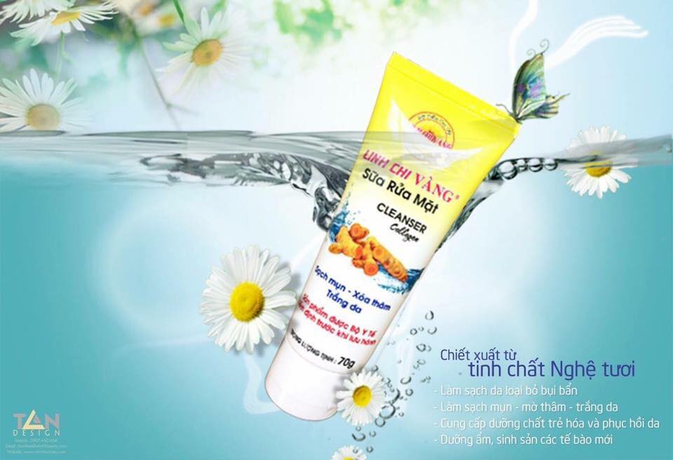 [HCM]SỮA RỬA MẶT TINH CHẤT NGHỆ LINH CHI VÀNG 70G