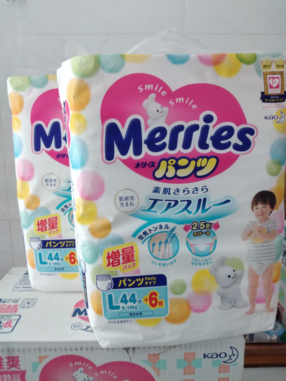 tã meries thêm miếng size l44+6 quần