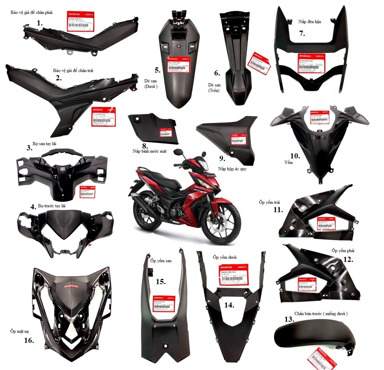 BỘ DÀN ÁO NHỰA NHÁM WINNER ZIN 16 MÓN