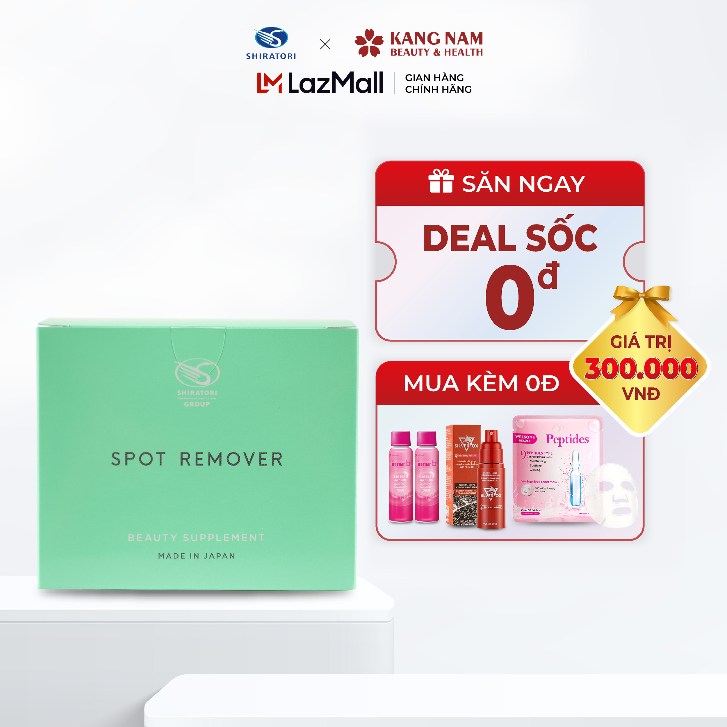 Viên uống giảm mụn Shiratori Spot Remover (Hộp 30 gói/ Mỗi gói 3 viên)