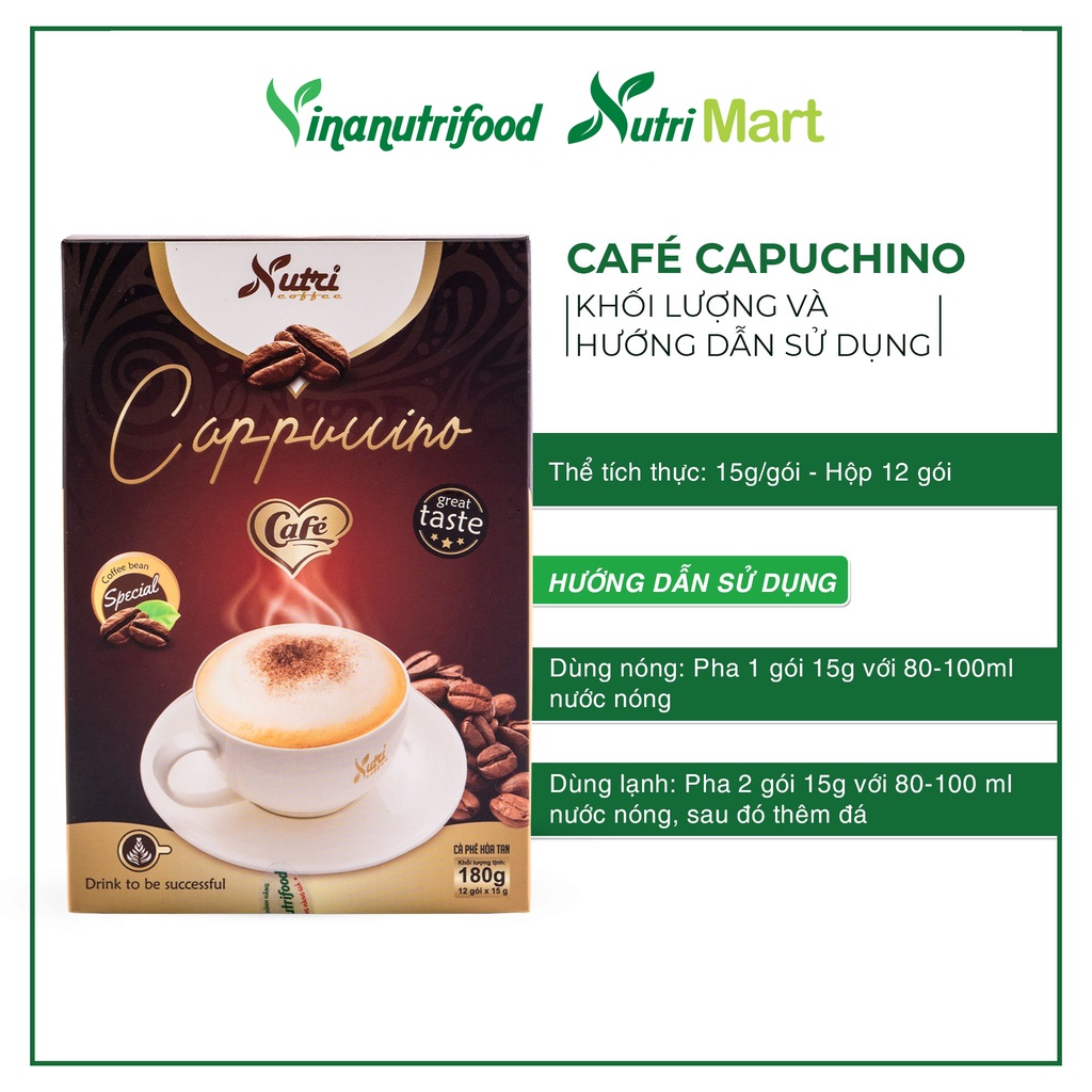 Hộp Cà phê capuchino thơm ngon 15g x 12 gói