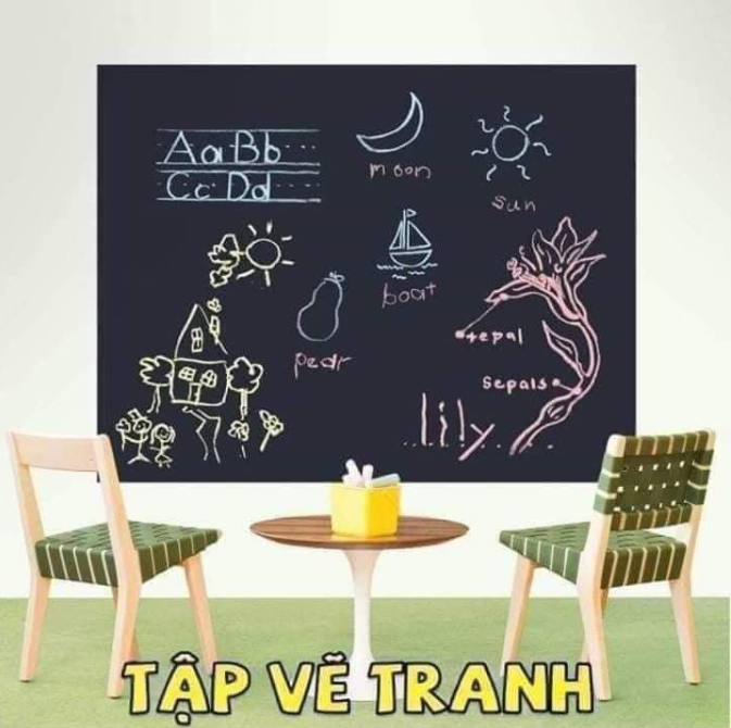 Decal bảng Đen viết bằng phấn ( cắt theo mét ) nhiều size