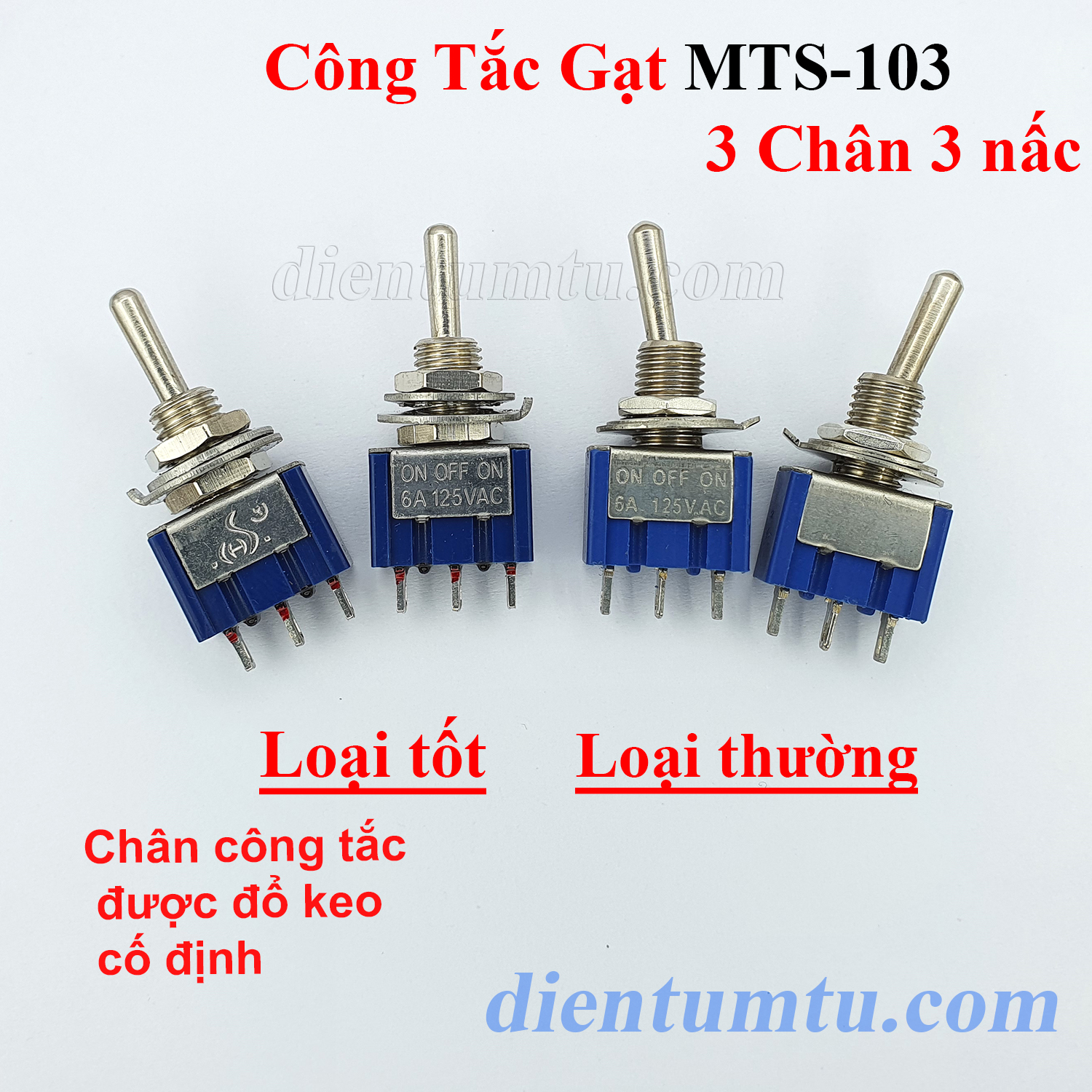 Công Tắc Gạt MTS-102 - MTS-103 - 3A/250V 6A/125V