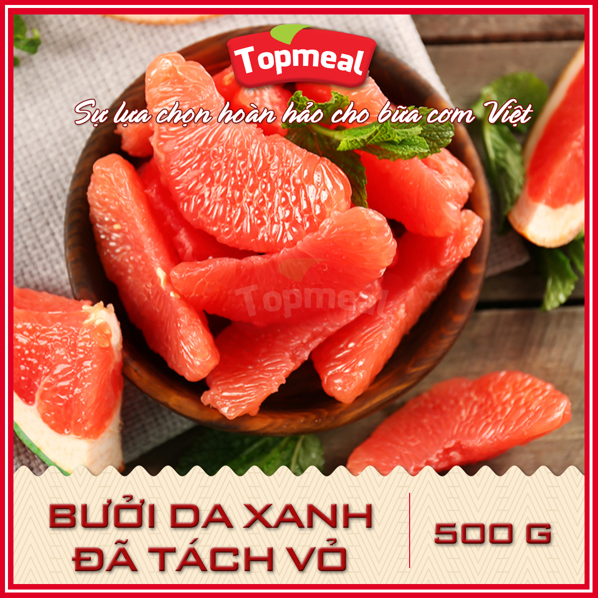 HCM - Bưởi da xanh Bến Tre đã tách vỏ (500g) - [Giao nhanh TPHCM]