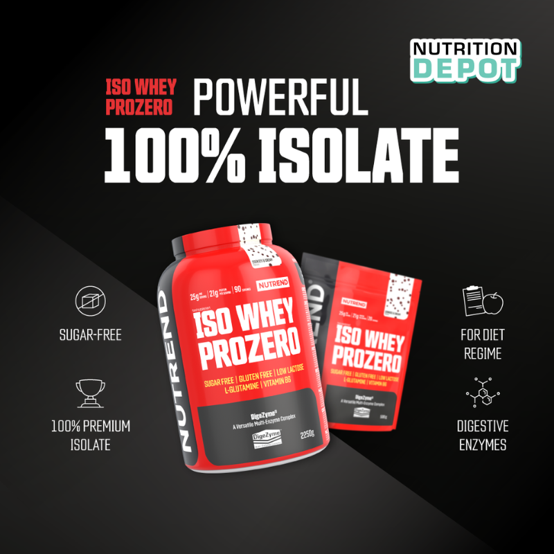 Whey Isolate cao cấp bổ sung đạm protein - Nutrend Whey Protein Isolate Iso Prozero (Túi 500g) - Nutrition Depot Vietnam