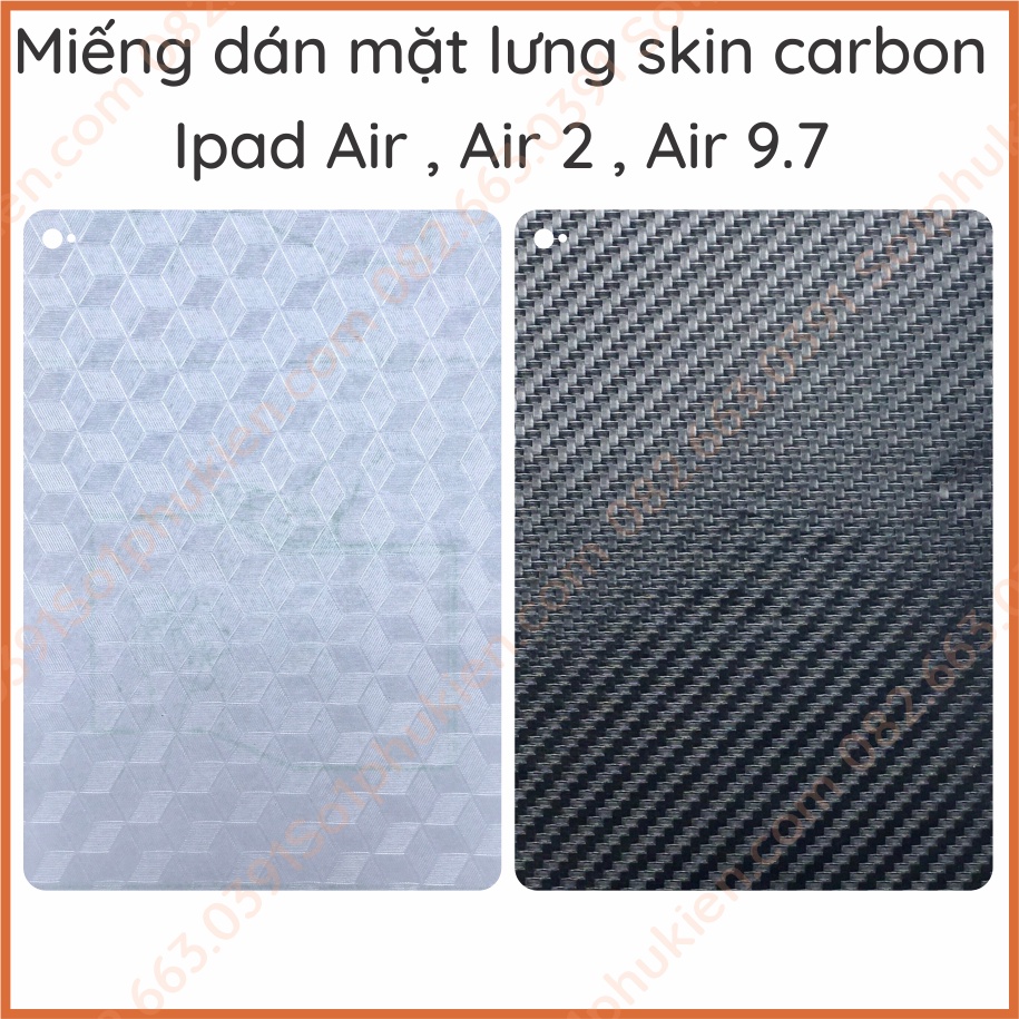 Miếng dán mặt lưng skin carbon Ipad air , ipad air 2 , ipad 9.7
