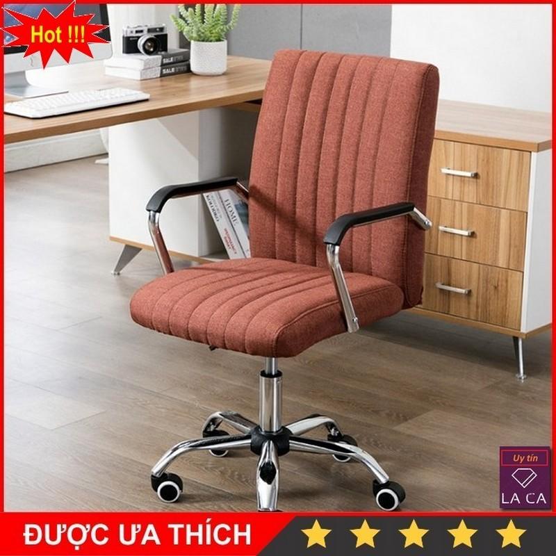 Ghế văn phòng chân thép, loại vải có chân xoay bánh xe giá rẻ