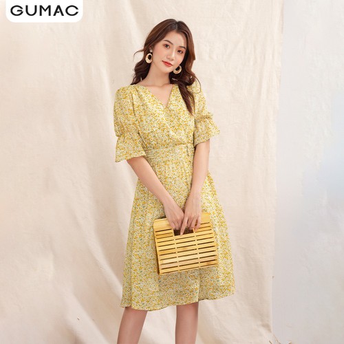 Đầm hoa eo nhún GUMAC DA1029 - Size M