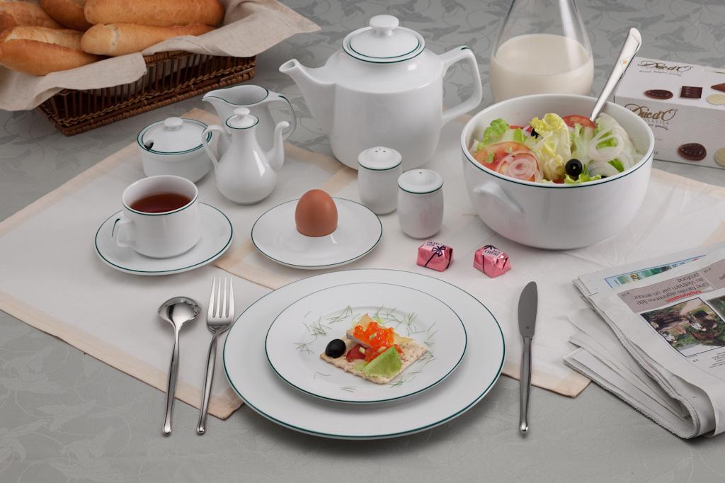Bộ 6 chén chấm Minh long 9 cm Jasmine Chỉ Xanh Lá