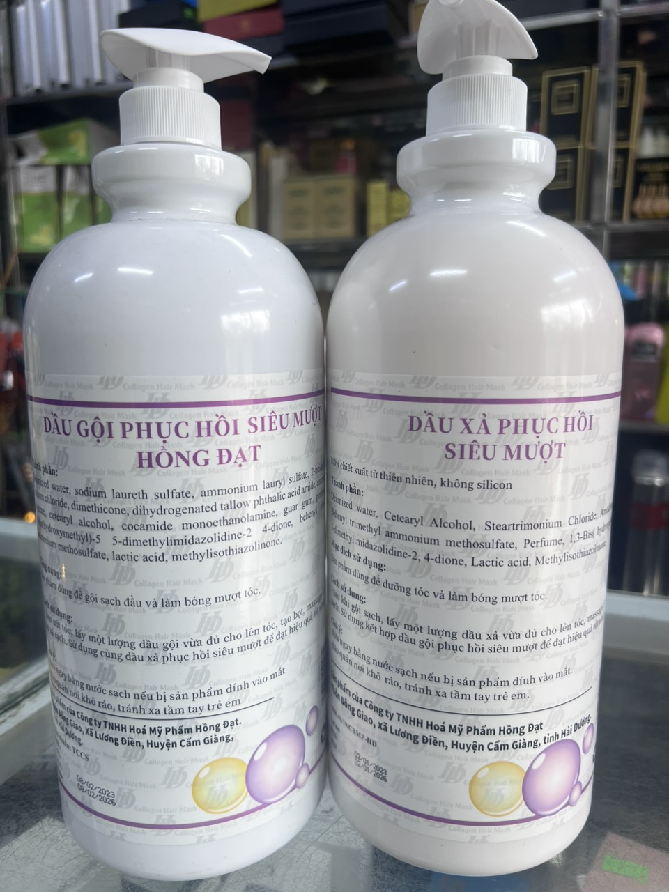 Bộ dầu gội xả phục hồi tóc siêu mượt HD 2000ml x2