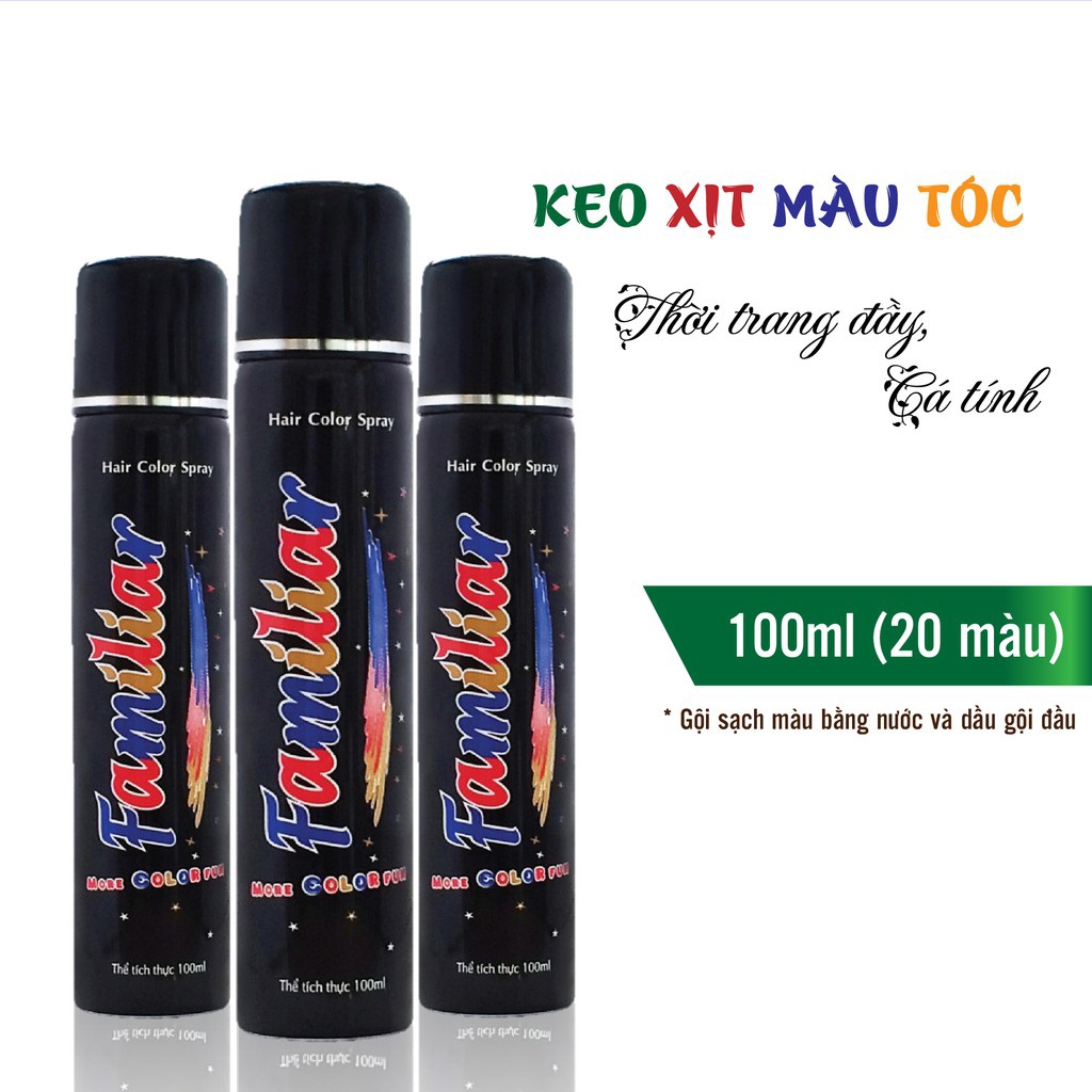[HCM]Keo xịt tóc màu  Familiar 100ml