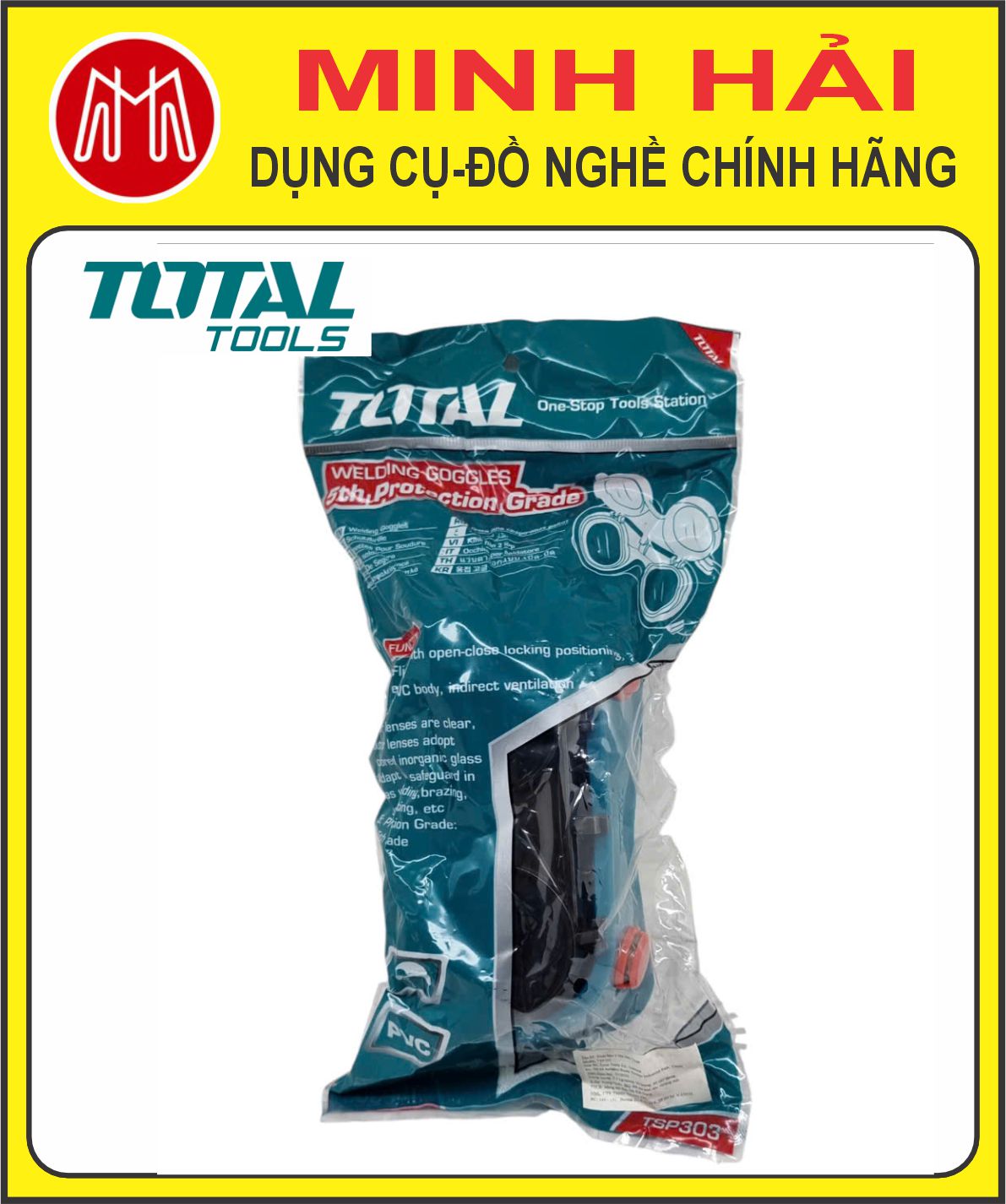 TOTAL – Kính hàn 2 lớp trắng đen. Model: TSP303. Chất liệu PC