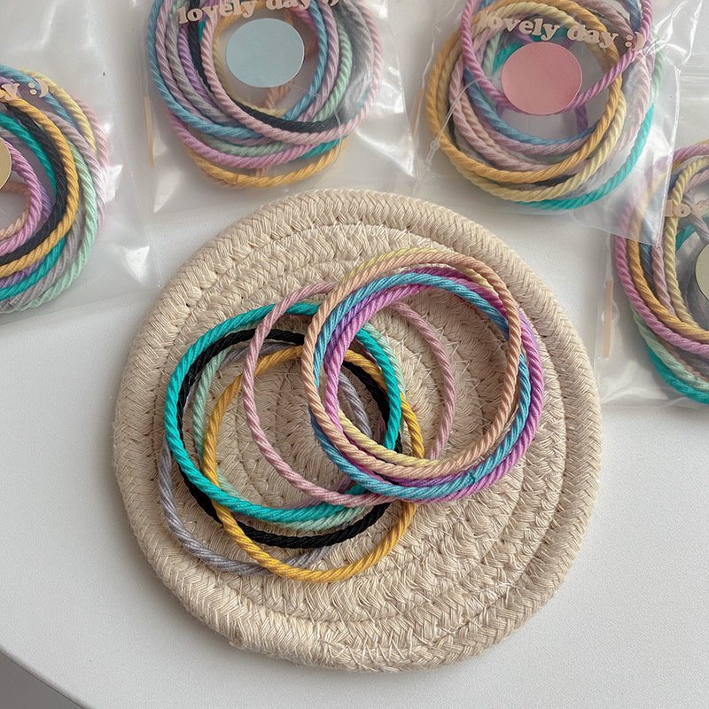 DÂY THUN CỘT TÓC SẮC MÀU SET 10 THUN