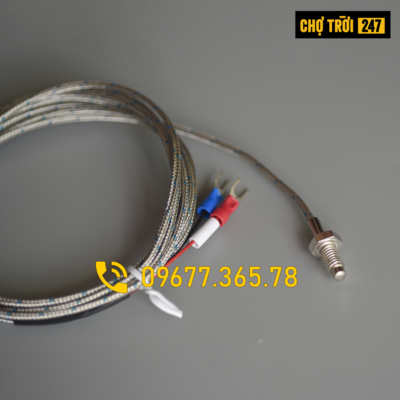 Can Nhiệt Loại K phi 6 dải nhiệt độ 0-400℃ (chiều dài dây 0,5M, 1M, 2M, 3M, 5M)