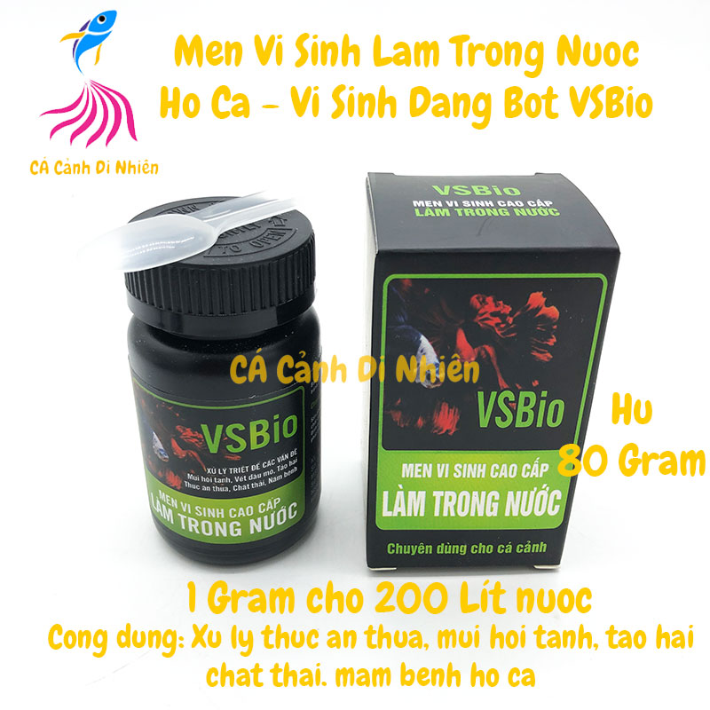 Men vi sinh VSBio 80 Gram - Vi Sinh dạng bột làm trong nước cho hồ cá