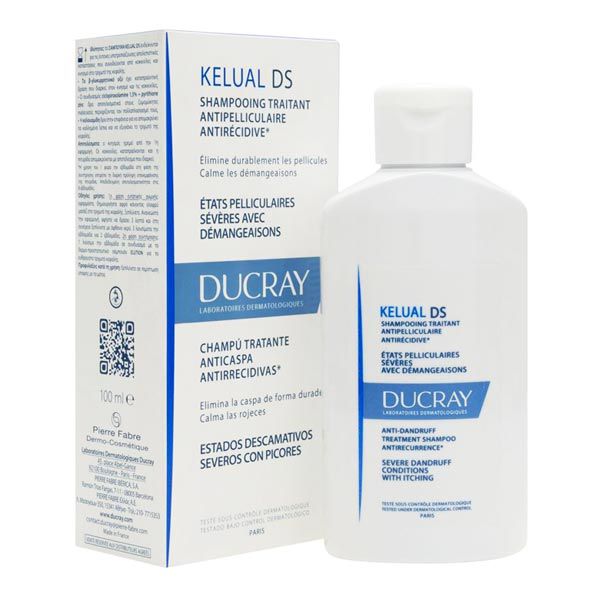 Ducray dầu gội giảm gàu nặng, hỗ trợ ngừa tái phát kelual ds shampoo 100ml