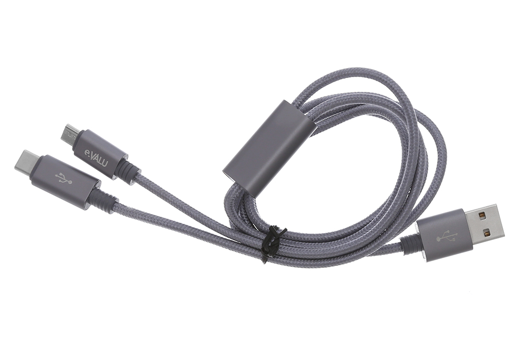 Cáp 2 đầu Type C Micro 1m enVHTr B Xám 1N