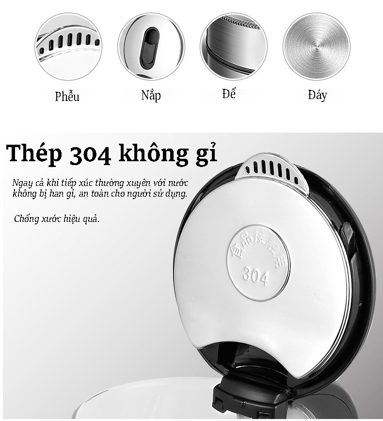 Bình Đun Nước Siêu Tốc - Ấm Đun Nước Siêu Tốc Thủy Tinh - Ấm Siêu Tốc - Bình Đun Siêu Tốc - Bình Siêu Tốc - Dung Tích 1.8L - Hàng Cao Cấp - Chất Liệu 100% Inox Độ Bền Cực Cao - Bảo Hành Toàn Quốc 12 Tháng.