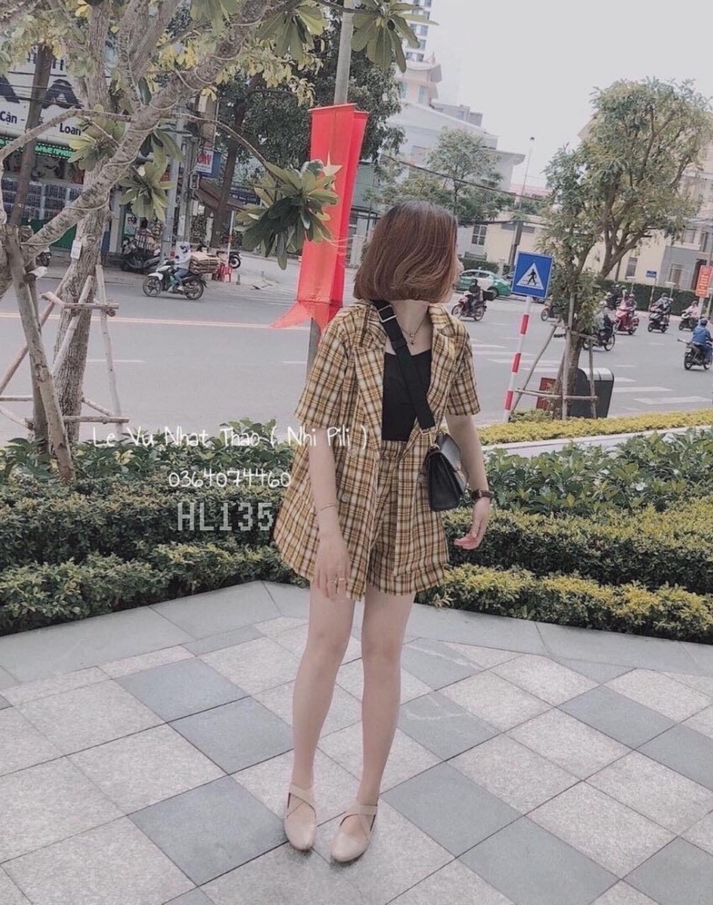 Sét bộ vest đùi caro cao cấp-ZU
