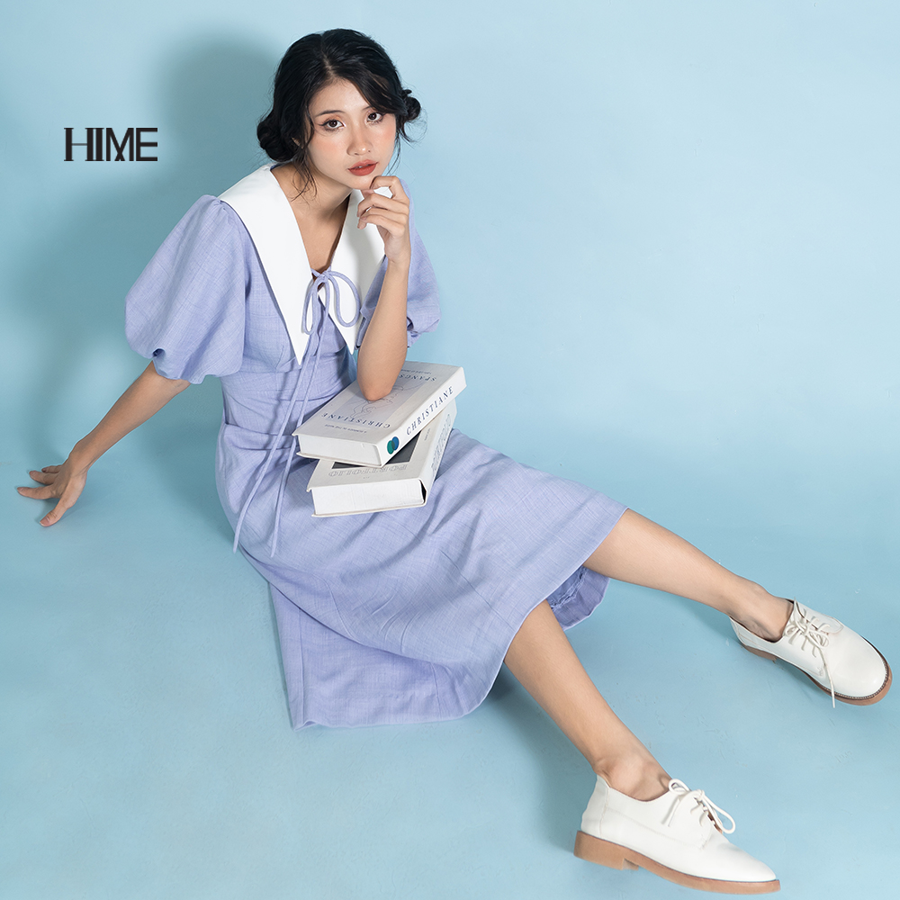 Váy HIME thiết kế midi tay bồng H010
