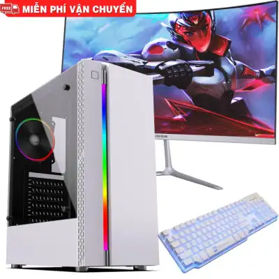 [Trả góp 0%] BẢO HÀNH LÊN ĐẾN 36 THÁNG Bộ máy tính chơi Game MÀN HÌNH 27 IN CONG 24 IN CONG Pc gaming siêu đẹp giá siêu tốt thùng led gaming - Chip intel core i5 i7 đời cao ram 8G ổ SSD điện tử vga rời cực mạnh