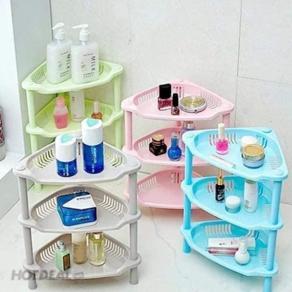 Kệ đựng đồ góc tường 3 tầng Việt Nhật. Giá đựng đồ phòng tắm 3 tầng Việt Nhật. Chất liệu nhựa ABS.