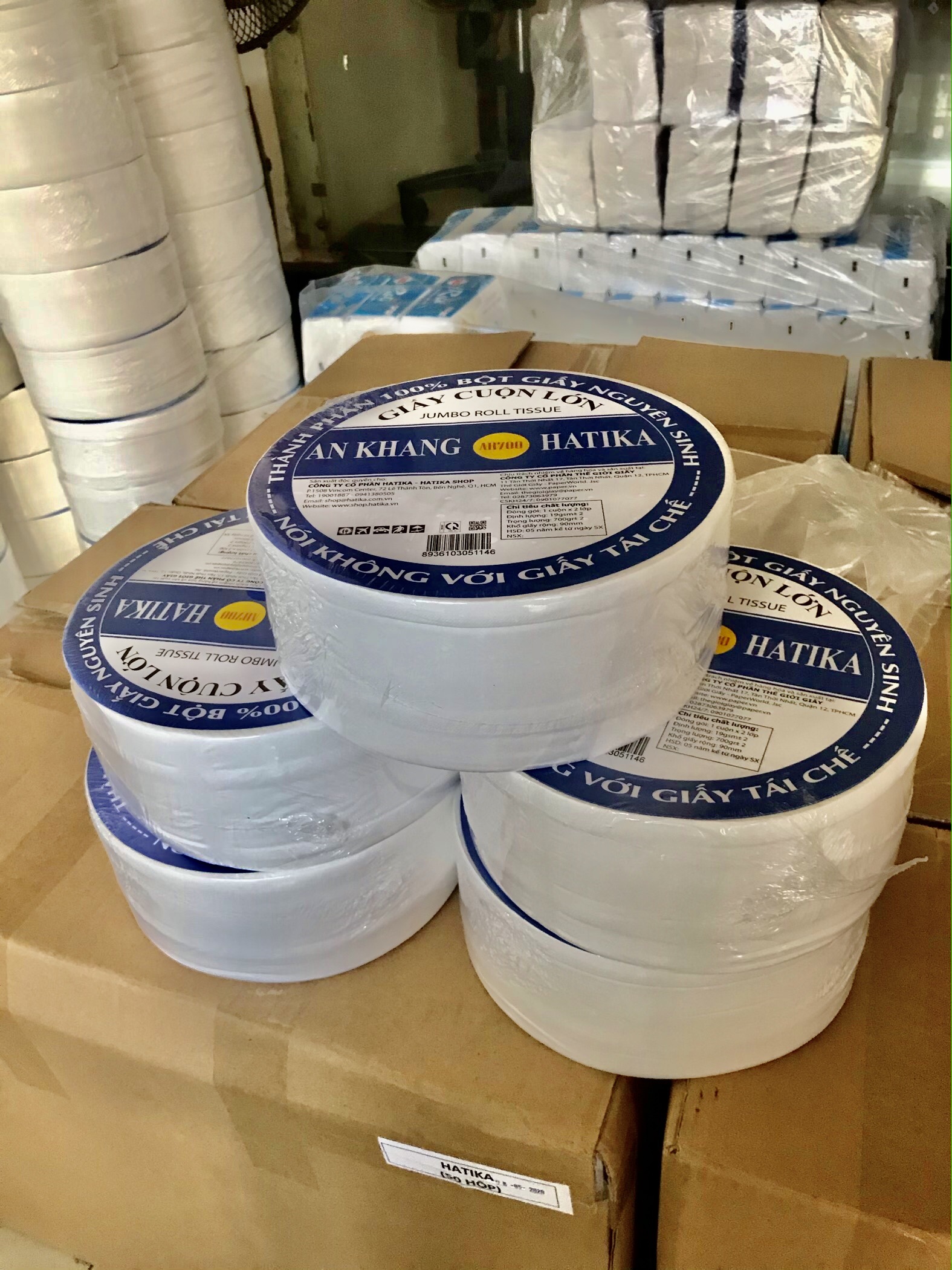 Combo 5 cuộn Giấy vệ sinh lớn 700 gram - AN KHANG HATIKA MAX 240