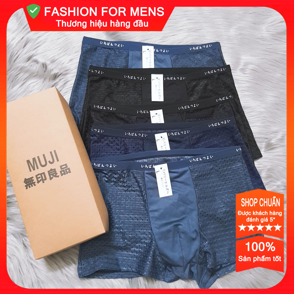 [Hàng Chuẩn Giá Tốt] COMBO 5 QUẦN SỊP ĐÙI NAM NHẬP KHẨU NHẬT QUẦN BOXER NAM THUN LẠNH CAO CẤP CÓ LỖ THOÁNG MÁT DỄ CHỊU KHI MẶC