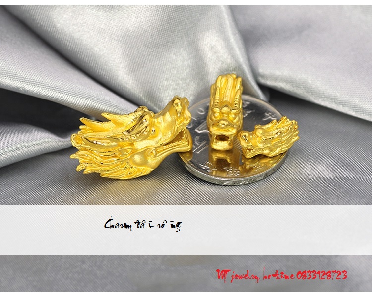 Charm Đầu rồng vàng 9999