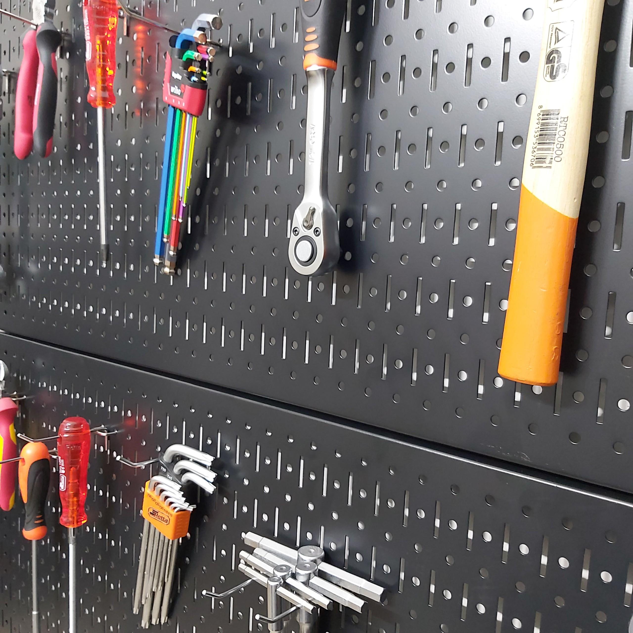 Tấm lưới đôi Pegboard màu đen treo tường FABINA-2 tấm