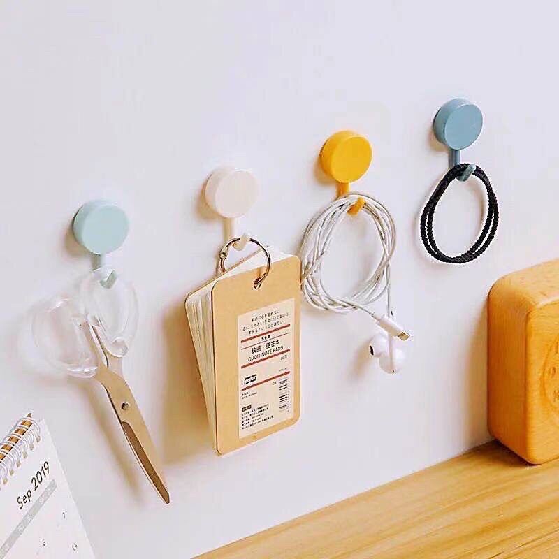 Set 5 móc tròn dán tường treo đồ đa năng