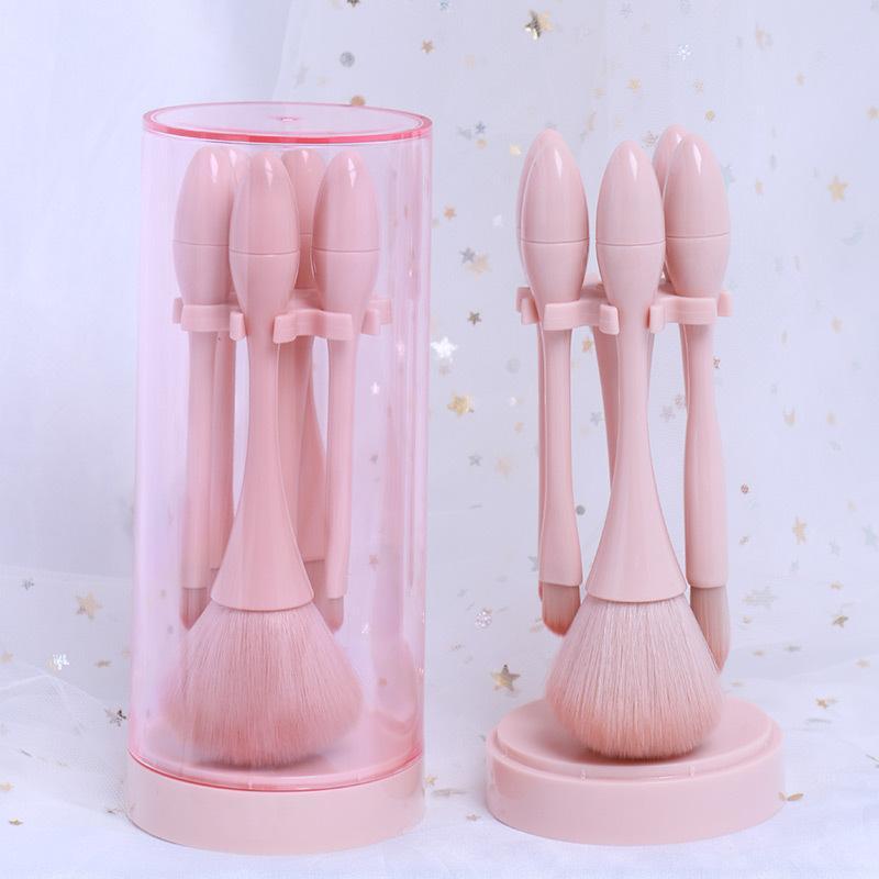 Bộ 5 cây cọ trang điểm có giá đựng màu hồng