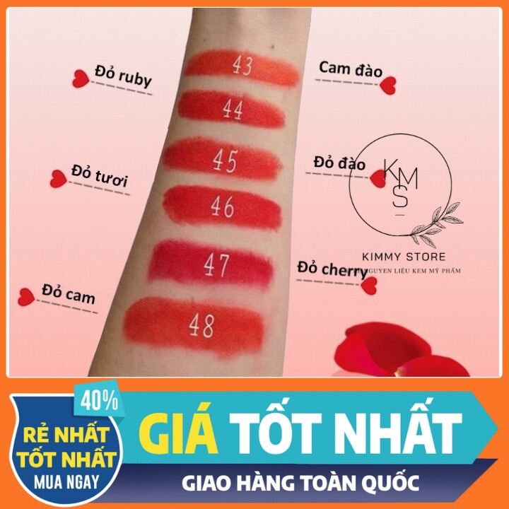 Son miss rose 3D màu đỏ - quà tặng