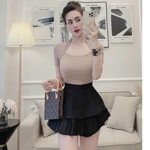 Áo thun cổ vuông vạt xéo gs65