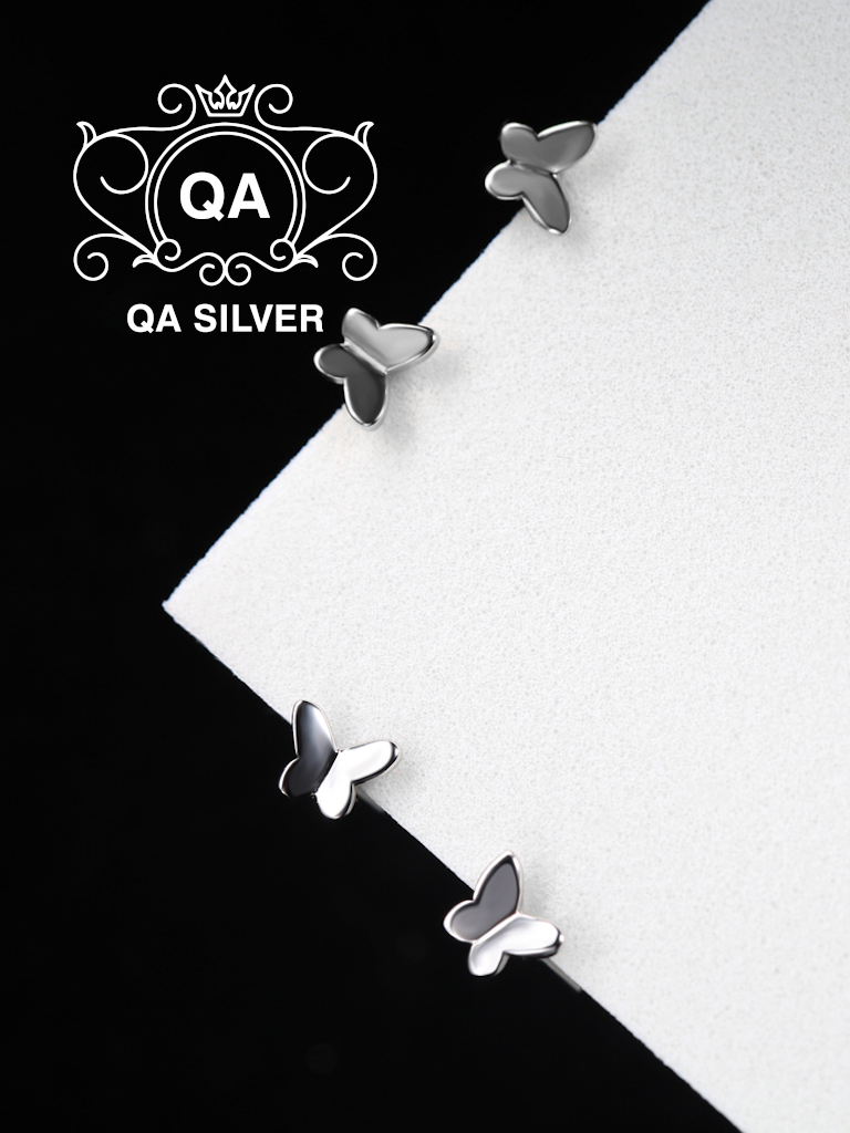 Bông tai bạc 925 bướm khuyên tai bạc hồ điệp nhỏ S925 BUTTERFLY QA SILVER Earrings EA210802