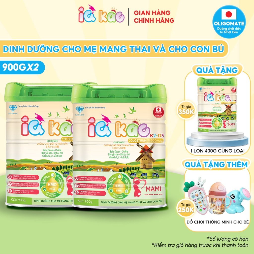 Combo 2 hộp sữa bột IQ KAO MAMI TẶNG NGAY HỘP 400G CÙNG LOẠI Sữa cho mẹ