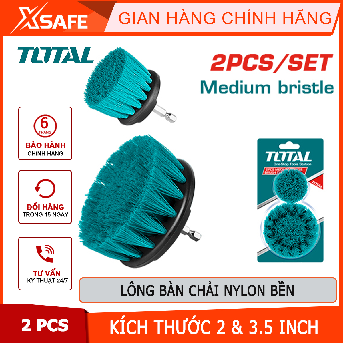 Set of 2inch & 3.5 inch flexible fiber brushes