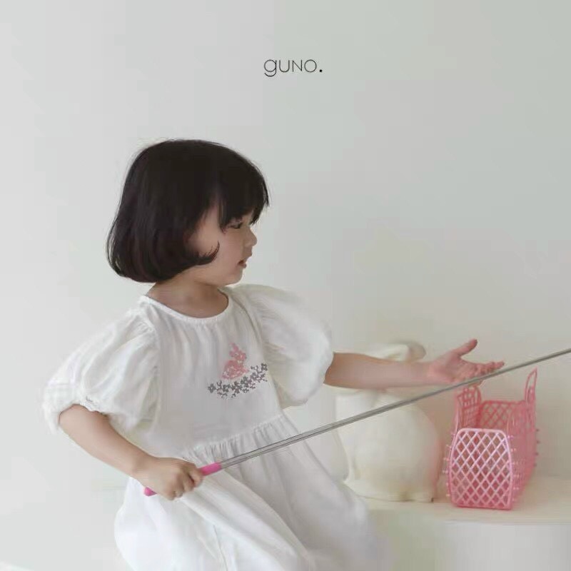 Đầm/Váy trắng HM cho Bé Gái thêu thỏ size từ (12-22kg )