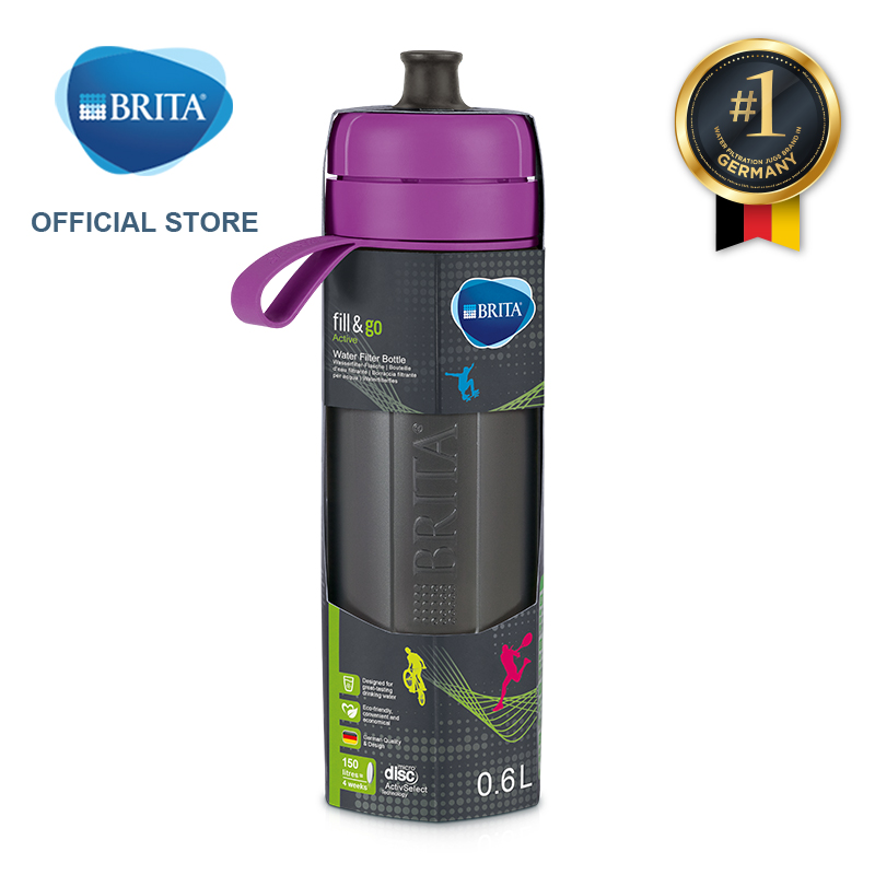 Bình lọc nước BRITA Active Purple 600ml (có sẵn 1 đĩa lọc Microdisc) - Thương hiệu đến từ Đức