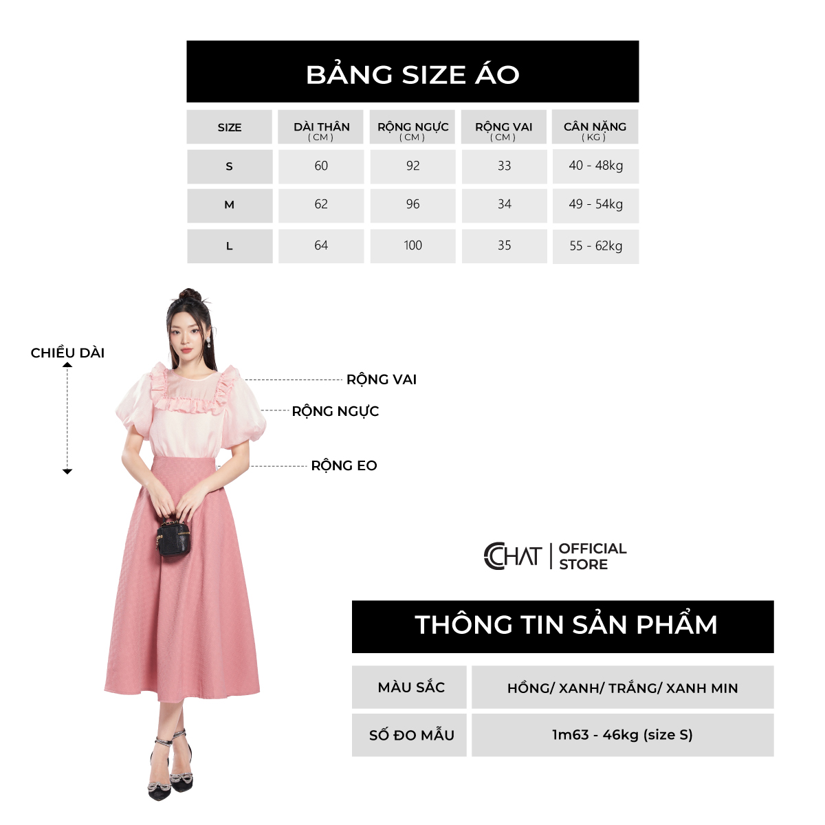 Áo Kiểu Nữ CCHAT Bèo Dập Ly Chất Voan Cao Cấp 13ANV2003ST