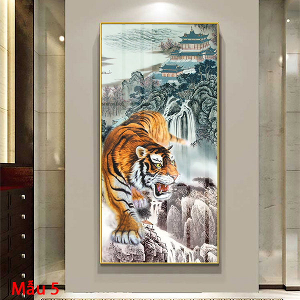 Tranh Laminate Tráng Gương - Tranh Treo Tường Mãnh Hổ Hạ Sơn