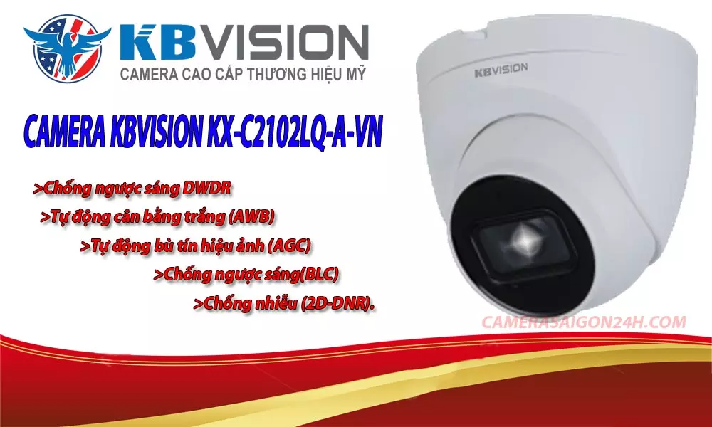 Camera dome 4 in 1 kbvision kx-c2102lq-a-vn hồng ngoại 2.0 megapixel hàng chính hãng